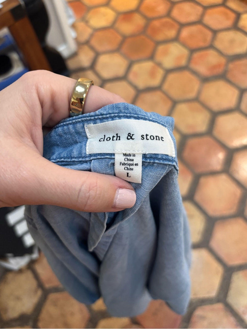 cloth & stone Light Blue Button-Down Shirt - Picture 6 of 6